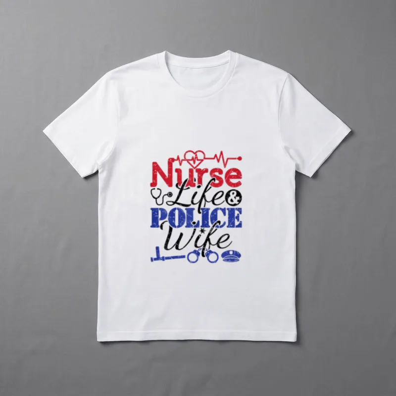 Nurse Life Police Wife Cop Officer T-Shirt – Classic T-Shirt in Black