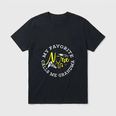 My Favorite Nurse Calls Me Double-needle T-Shirt – Classic T-Shirt in Black