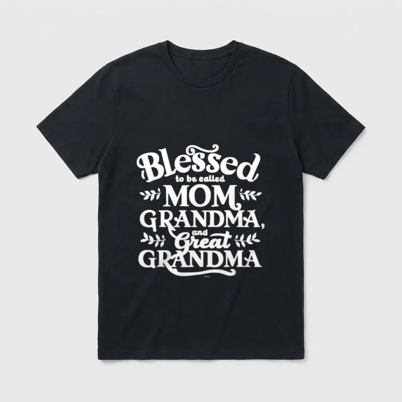 Called Mom Grandma and Great Nurse T-Shirt – Blessed to be called MOM GRANDMA, and Great GRANDMA – Classic T-Shirt in Black
