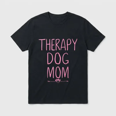 Rescue Canine Volunteer Therapy Dog Mom T-Shirt – Classic T-Shirt in Black