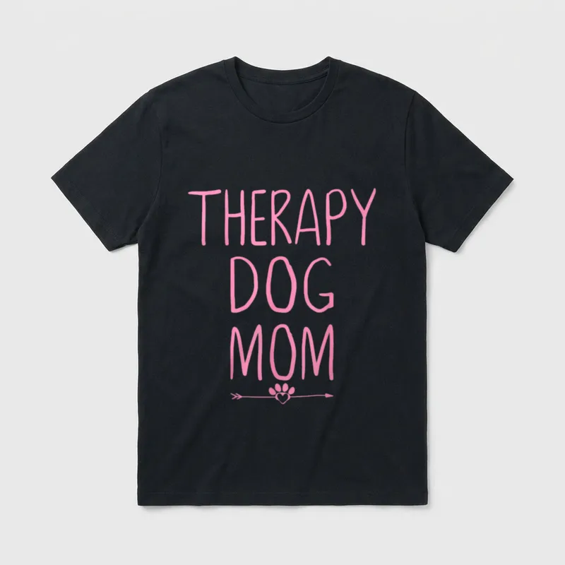 Rescue Canine Volunteer Therapy Dog Mom T-Shirt – Classic T-Shirt in Black