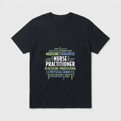 Nurse Practitioner NP Word Cloud T-Shirt – Classic T-Shirt in Black