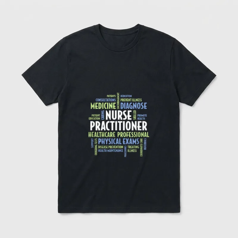 Nurse Practitioner NP Word Cloud T-Shirt – Classic T-Shirt in Black