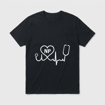 Heartbeat Nurse Practitioner Medical NP Nursing T-Shirt – Classic T-Shirt in Black