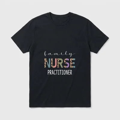 Family Nurse Practitioner Funny FNP Leopard T-Shirt – Classic T-Shirt in Black