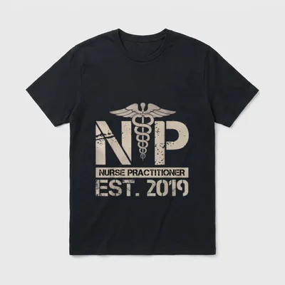 NP Nurse Practitioner Graduation Nursing Day T-Shirt – Classic T-Shirt in Black