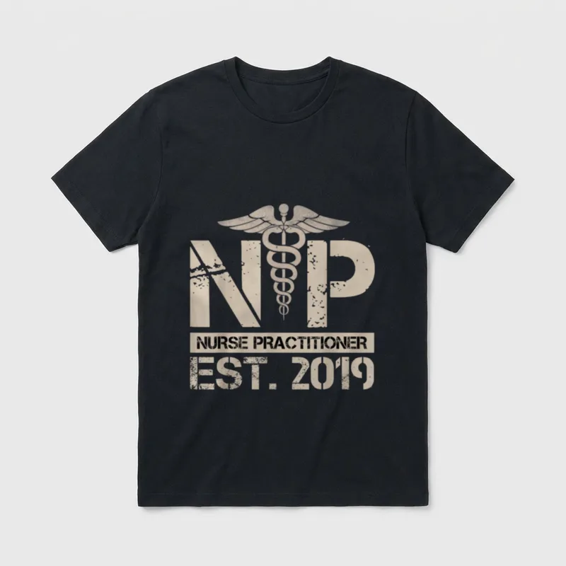 NP Nurse Practitioner Graduation Nursing Day T-Shirt – Classic T-Shirt in Black