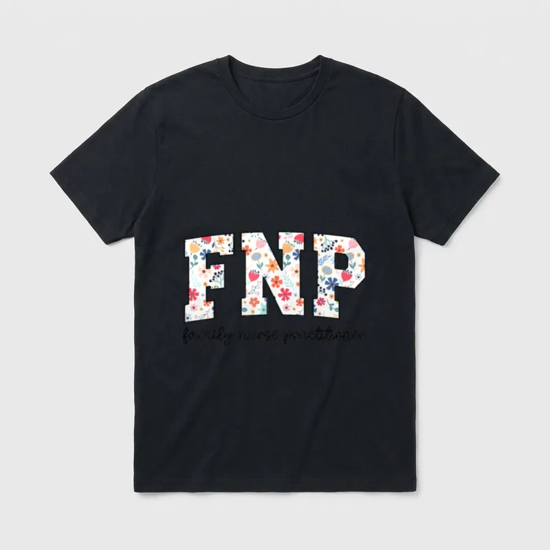 Wildflower FNP Family Nurse Practitioner Week T-Shirt – Classic T-Shirt in Black