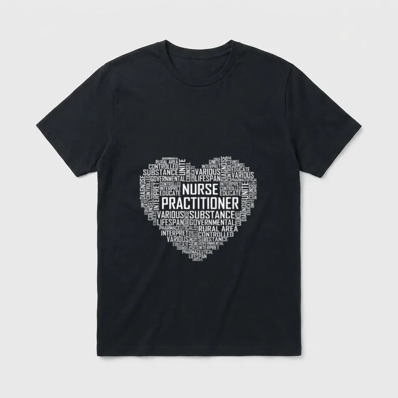 Nurse Practitioner Heart Proud Practitioners T-Shirt – Classic T-Shirt in Black