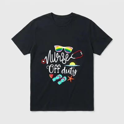 Nurse Off Duty Funny Summer Beach T-Shirt – Classic T-Shirt in Black