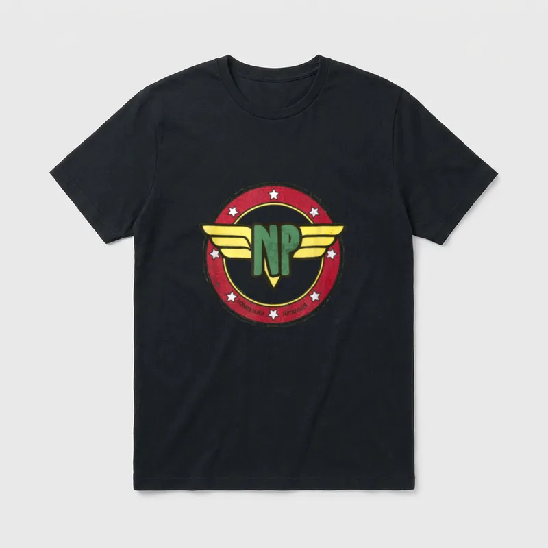 Vintage Wonder Nurse NP Superhero Distressed T-Shirt – “NP” with “WONDER NURSE” and “SUPERPOWER” – Classic T-Shirt in Black