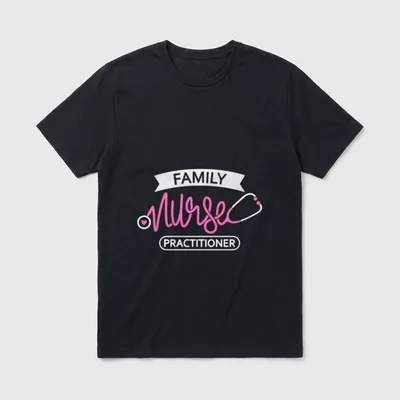 Family Practice Nurse Department T-Shirt – Family Nurse Practitioner print with stethoscope – Classic T-Shirt in Black