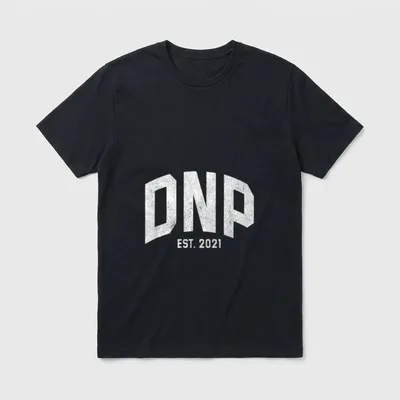 DNP Doctor of Nursing Practice Featuring T-Shirt – Arched DNP lettering above EST. 2021 – Classic T-Shirt in Black