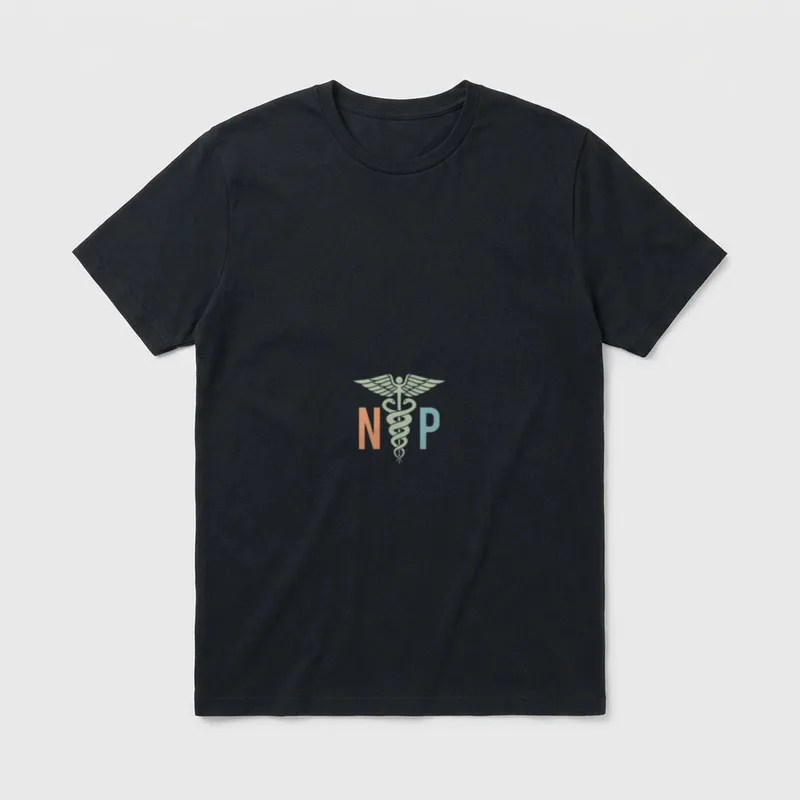 NP Nurse Practitioner Graduation Nursing School T-Shirt – Classic T-Shirt in Black