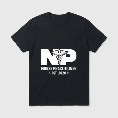 Graduation Perfect T-Shirt – NP nurse practitioner est. 2020 print with caduceus – Classic T-Shirt in Black