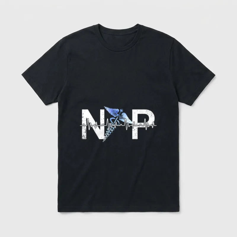 Np Heartbeat Nurse Practitioner Certified Nursing T-Shirt – Classic T-Shirt in Black