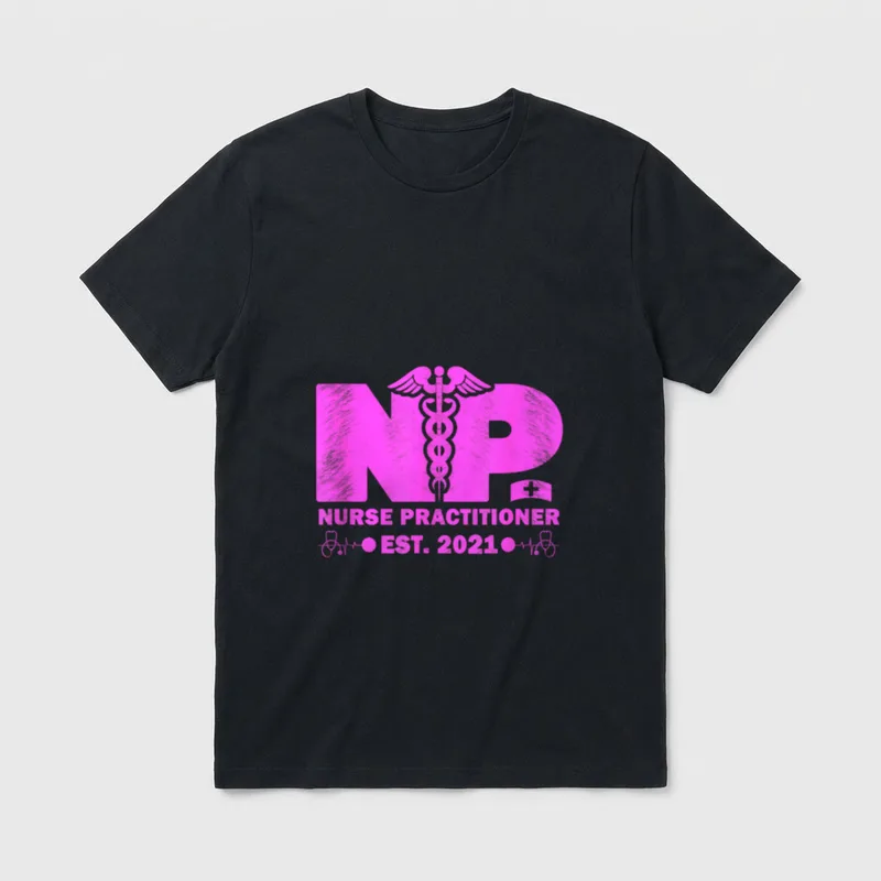 NP Graduation Established 2021 Nurse Check T-Shirt – Classic T-Shirt in Black