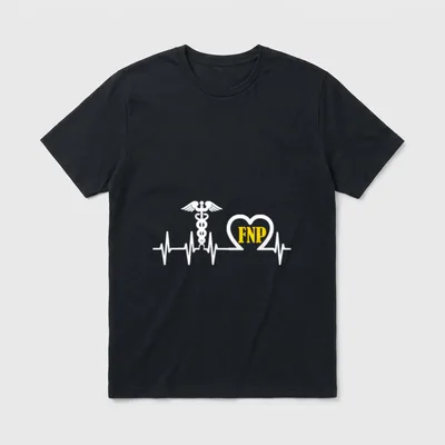 FNP Family Nurse Practitioner Caduceus Heart T-Shirt – Classic T-Shirt in Black