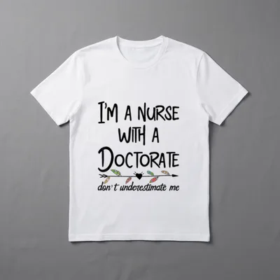 Nurse DNP PhD Doctorate Lady Mother's T-Shirt – Feathered arrow and nurse doctorate lettering – Classic T-Shirt in Black