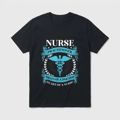 Nurse Practitioner Brain of a Heart T-Shirt – Classic T-Shirt in Black