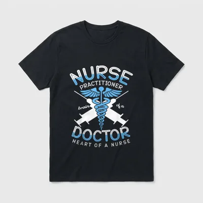 Nurse Practitioner Brain of a Motive T-Shirt – Classic T-Shirt in Black