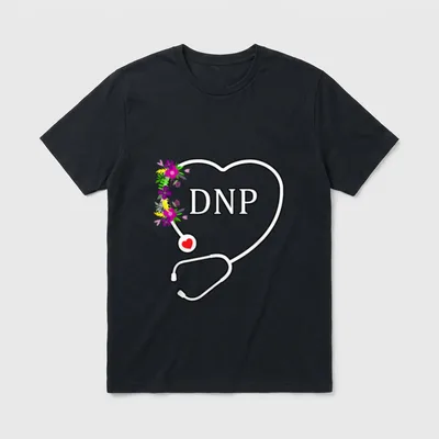 DNP Doctor Nursing Practice Floral Stethoscope T-Shirt – Classic T-Shirt in Black