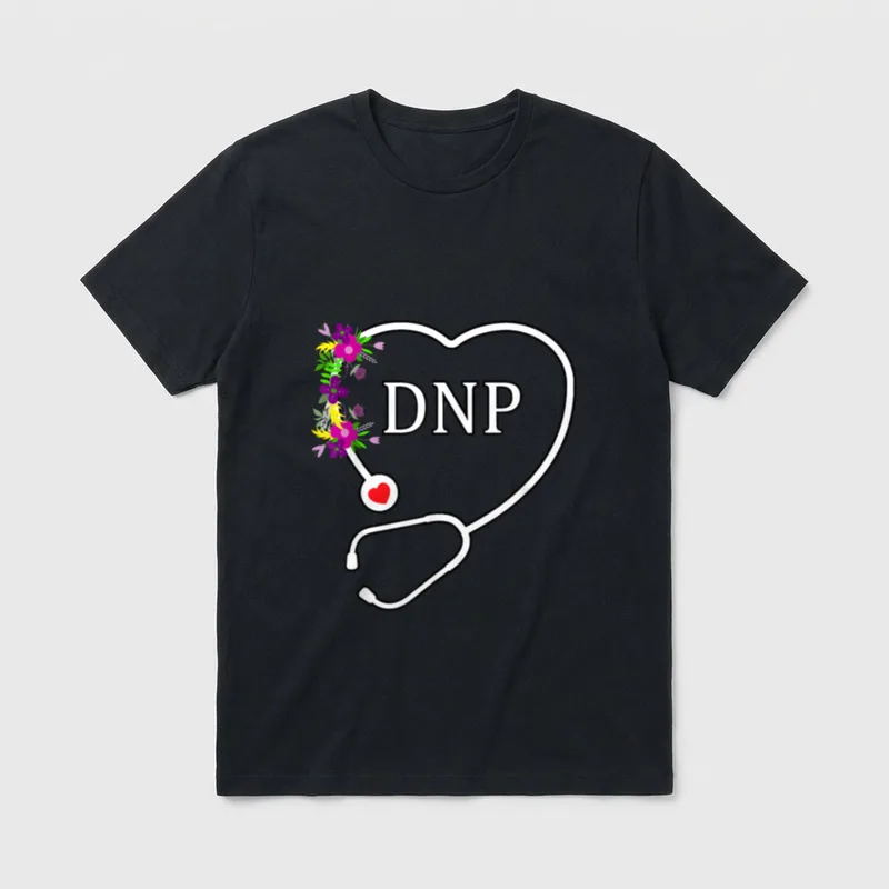 DNP Doctor Nursing Practice Floral Stethoscope T-Shirt – Classic T-Shirt in Black