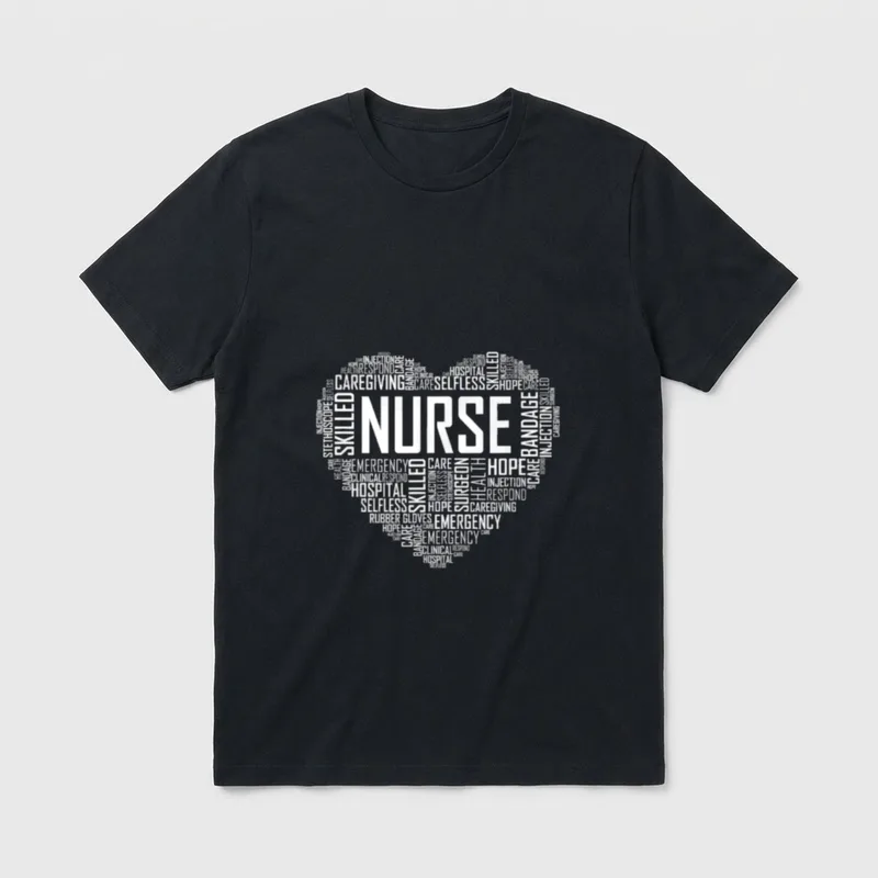 Proud Nurse Heart Love Appreciation T-Shirt – NURSE – Classic T-Shirt in Black