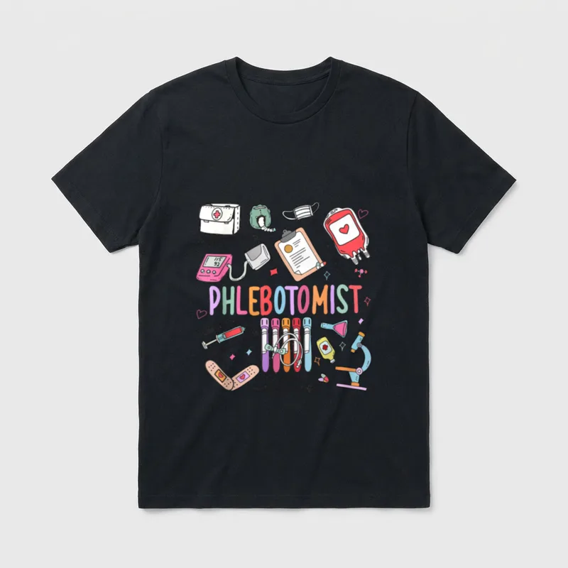 Phlebotomist Tech Phleb Nurse Appreciation T-Shirt – Classic T-Shirt in Black