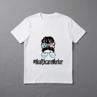 Messy Bun Healthcare Worker Nurse Squad T-Shirt – Classic T-Shirt in Black