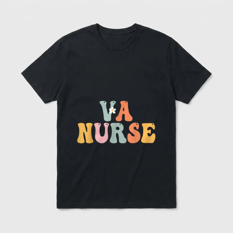 VA Nurse Week Groovy Appreciation Day T-Shirt – Classic T-Shirt in Black