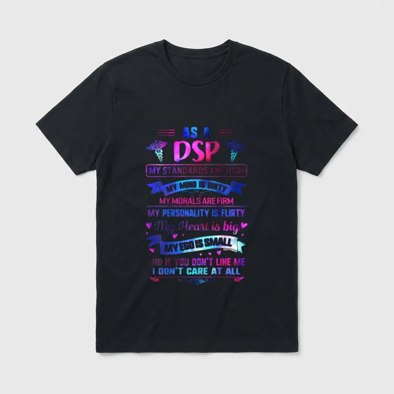 DSP Nurse Week Big Heart Direct T-Shirt – AS A DSP quote with caduceus and hearts – Classic T-Shirt in Black