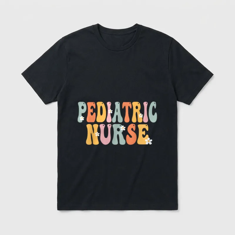 Pediatric Nurse Week Groovy Appreciation Day T-Shirt – Classic T-Shirt in Black