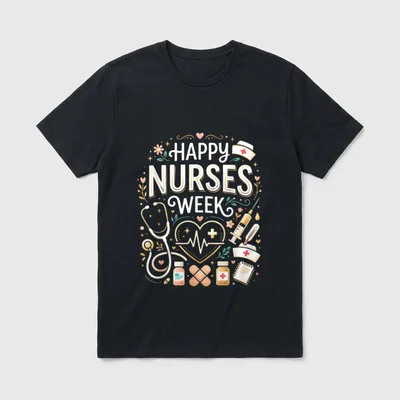 Happy Nurses Week 2026 Healthcare Appreciation T-Shirt – Classic T-Shirt in Black