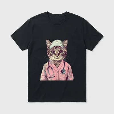Doctor Cat Lover Nurse Medical Appreciation T-Shirt – Classic T-Shirt in Black