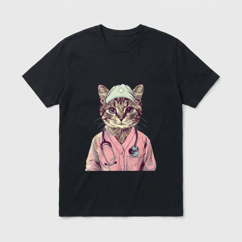 Doctor Cat Lover Nurse Medical Appreciation T-Shirt – Classic T-Shirt in Black