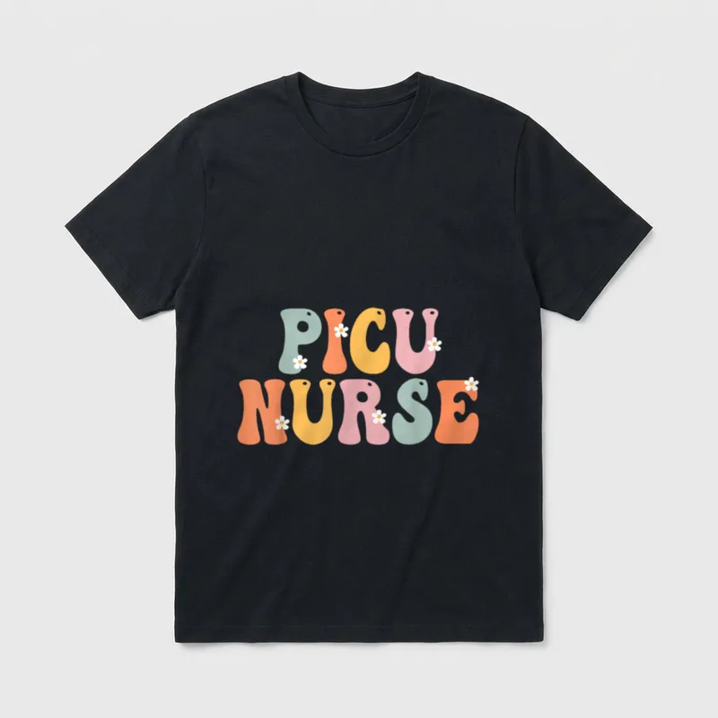 Picu Nurse Week Groovy Appreciation Day T-Shirt – Classic T-Shirt in Black