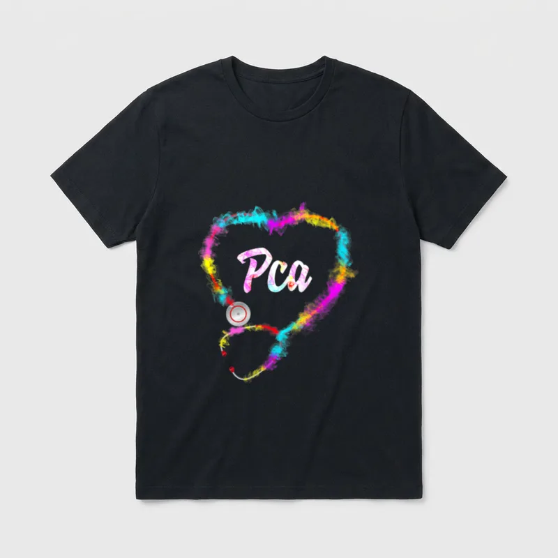 Stethoscope Heart Shape Care Assistant Nurse T-Shirt – Classic T-Shirt in Black