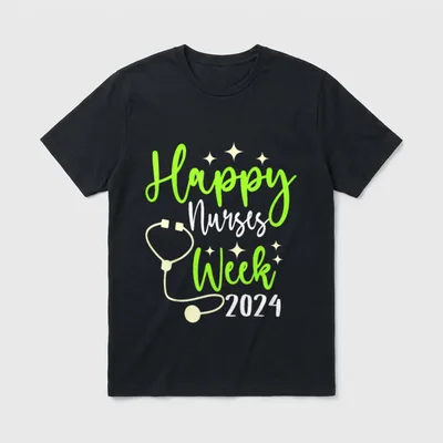 Nurse Appreciation Week Impressive T-Shirt – Happy Nurses Week 2024 with stethoscope and sparkles – Classic T-Shirt in Black