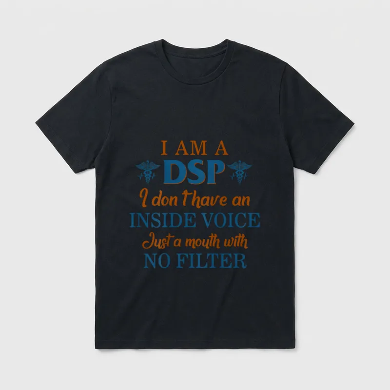Mouth with No Filter Nurse Week T-Shirt – DSP lettering and caduceus art with no filter quote – Classic T-Shirt in Black
