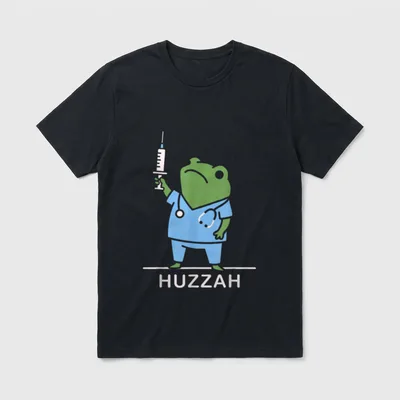 Cute Frog Nurse Week Appreciation T-Shirt – Classic T-Shirt in Black