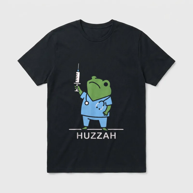 Cute Frog Nurse Week Appreciation T-Shirt – Classic T-Shirt in Black
