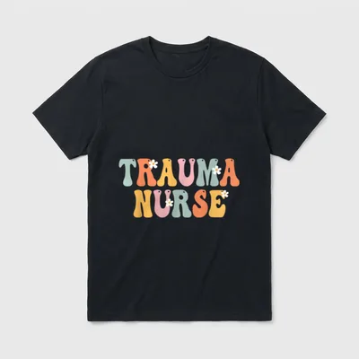 Trauma Nurse Week Groovy Appreciation Day T-Shirt – Classic T-Shirt in Black