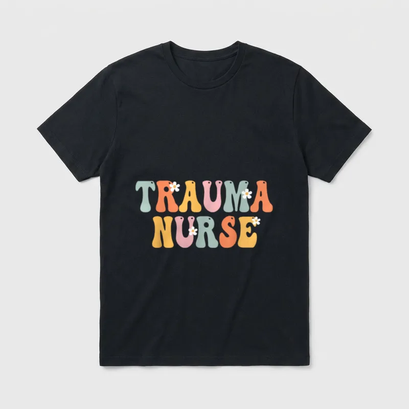 Trauma Nurse Week Groovy Appreciation Day T-Shirt – Classic T-Shirt in Black