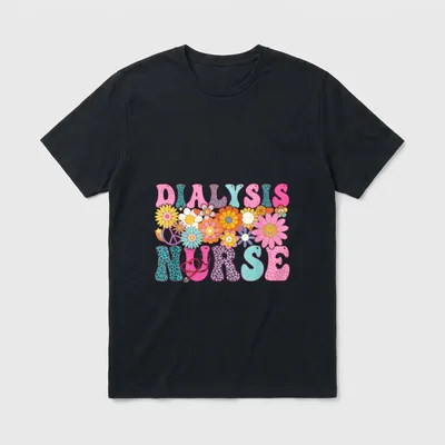 Dialysis Nurse Week Groovy Appreciation Day T-Shirt – Classic T-Shirt in Black