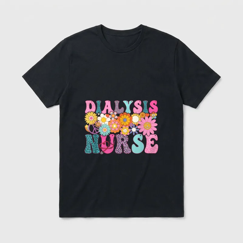 Dialysis Nurse Week Groovy Appreciation Day T-Shirt – Classic T-Shirt in Black