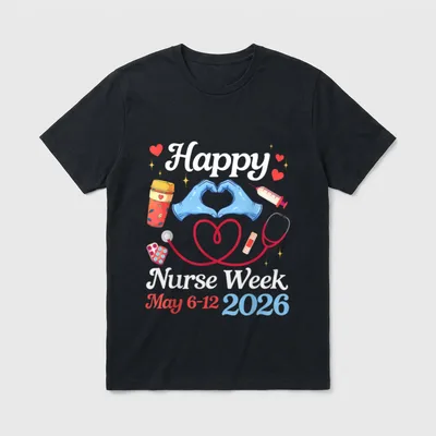 Happy National Nurse Week May 6 T-Shirt – Classic T-Shirt in Black