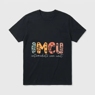 Floral IMCU Nurse Intermediate Care Appreciation T-Shirt – Classic T-Shirt in Black