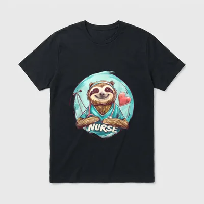 Nurse Sloth Doctor Appreciation Stethoscope T-Shirt – Classic T-Shirt in Black