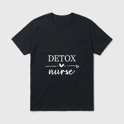 Detox Nurse Week Appreciation Day T-Shirt – DETOX nurse lettering with a heart arrow accent – Classic T-Shirt in Black